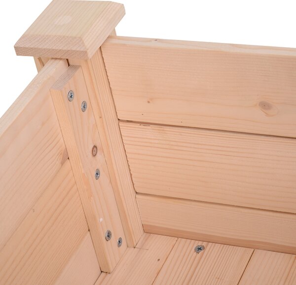 Outsunny Fioriera Rialzata in Legno, Orto Rialzato su Piedistallo, Fori di Drenaggio, Tessuto non tessuto, 86x46x76 legno naturale | Aosom Italy