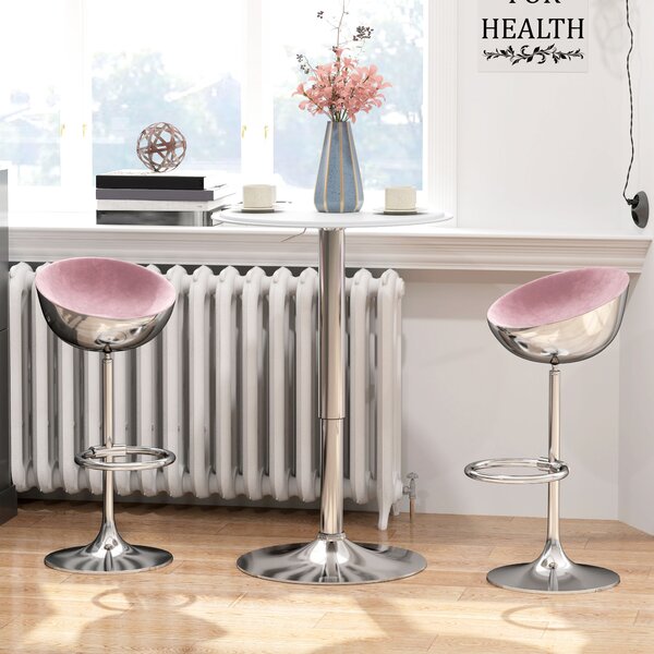 HOMCOM Tavolo da Bar con Altezza Regolabile, Girevole 360°, con Base Rotonda, Ø63x67-93 cm, Bianco | Aosom Italy