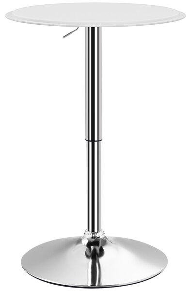 HOMCOM Tavolo da Bar con Altezza Regolabile, Girevole 360°, con Base Rotonda, Ø63x67-93 cm, Bianco | Aosom Italy