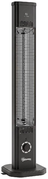 DecHome Stufa Elettrica a Infrarossi Potenza 2000W con Custodia IP65 colore Nero