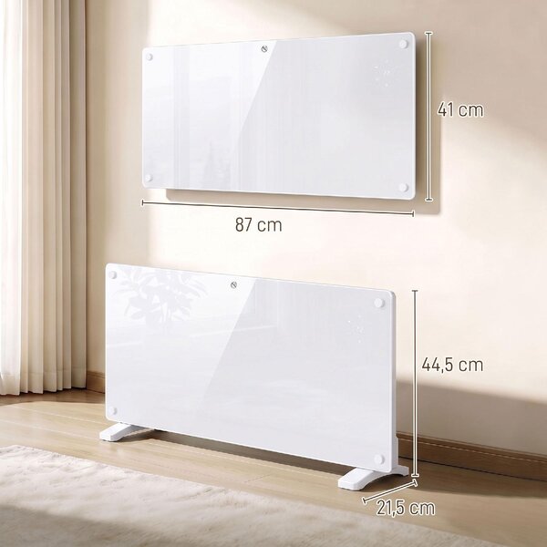 DecHome Termoconvettore a Parete / Pavimento Stufa Elettrica per Riscaldamento Potenza 2000W colore Bianco
