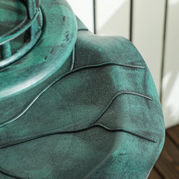 Outsunny Abbeveratoio per Uccelli da Giardino, Fontana Decorativa in Polipropilene, Ø50x113 cm, Verde Ottone | Aosom Italy