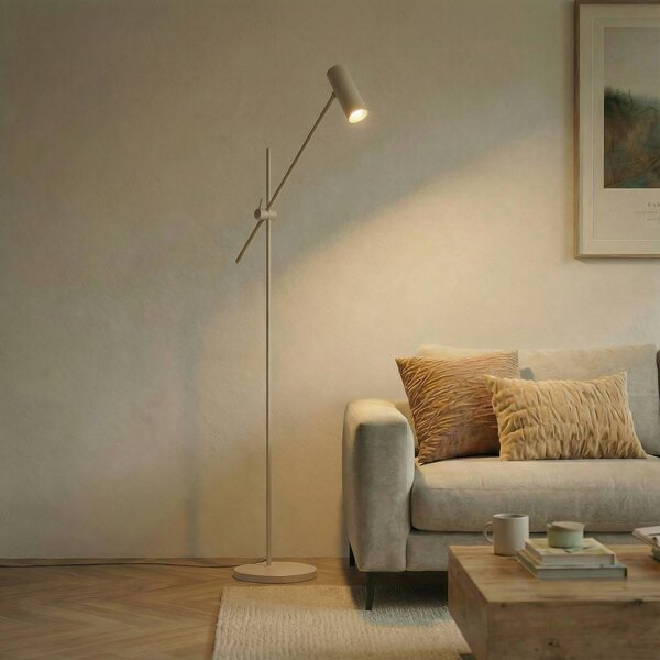 Lampada da terra Vilo Lindby, Crema / Ambra, Soggiorno / Sala da pranzo, Metallo, Scandinavo, Lampada da terra