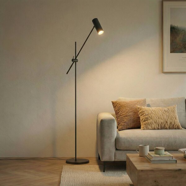 Lampada da terra Vilo Lindby, Nero, Soggiorno / Sala da pranzo, Metallo, Scandinavo, Lampada da terra