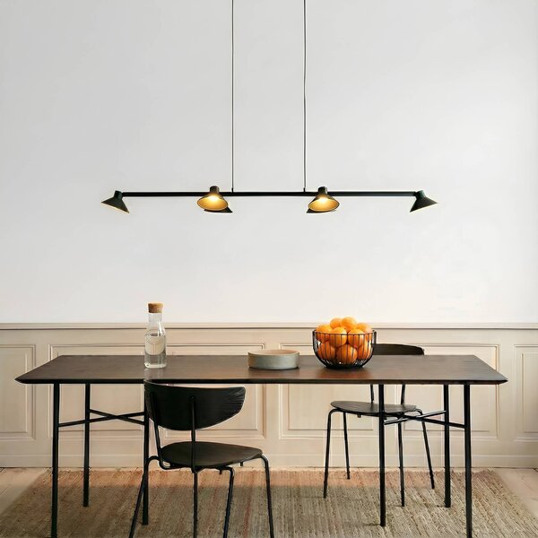 Lucande Lampada LED a sospensione Steve, nera, 113 cm, 6 luci, dimmerabile Steve Lucande,, Nero, Soggiorno / Sala da pranzo, Metallo, Moderno