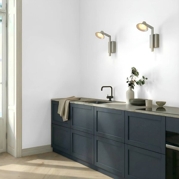 Applique da parete a LED Steve Lucande, dimmerabile, Alluminio / Grigio / Zincato, Soggiorno / Sala da pranzo, Metallo, Moderno, Applique a LED