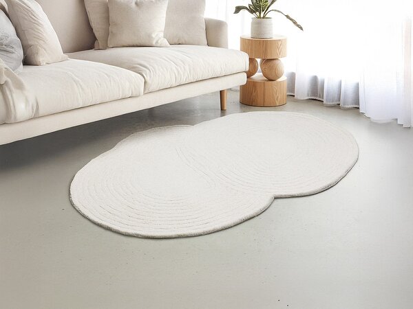 Tappeto organico 100% lana lavorato a mano - 160 x 230 cm - Avorio - 2100g/mq - VELIMA
