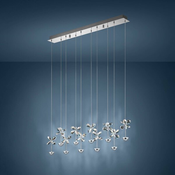 Stars of Light Lampada a sospensione in cristallo Pianopoli, dimmerabile, Cromo / Argento, Soggiorno / Sala da pranzo, Acciaio Inox, Design, Lampada a sospensione
