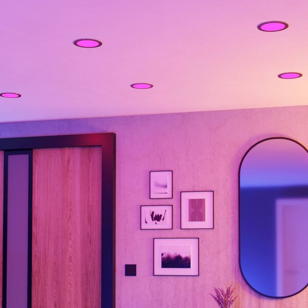 EGLO connect Luci LED da incasso Fueva 6-Z, grigio, Ø 16 cm dimmerabile, Alluminio / Grigio / Zincato, Soggiorno / Sala da pranzo, Plastica, Moderno
