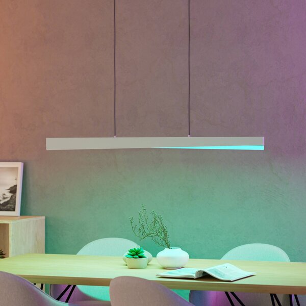 EGLO connect Lampada LED a sospensione Smart Bolognano-Z, grigio dimmerabile, Alluminio / Grigio / Zincato, Soggiorno / Sala da pranzo, Alluminio, Moderno