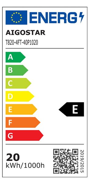 Tubo Led G13 T8 120cm 20W in plastica e alluminio Bianco neutro 4000K Aigostar