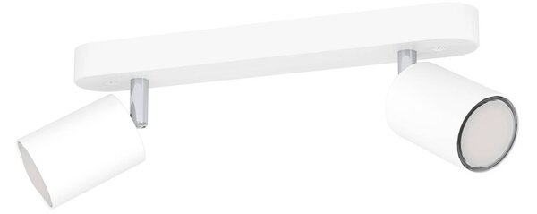 EGLO connect Faretto Adfira-Z, bianco, a 2 luci, acciaio dimmerabile, Bianco / Opale, Soggiorno / Sala da pranzo, Metallo, Moderno