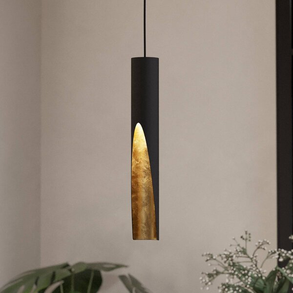 EGLO Lampada LED a sospensione Barbotto nero/oro 1 luce, Nero, Soggiorno / Sala da pranzo, Metallo, Moderno