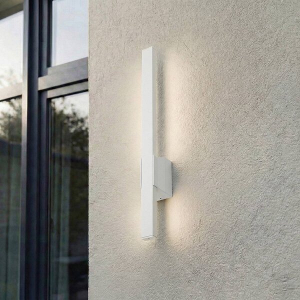 Applique da esterni a LED Sakari Lindby, Bianco / Opale, Alluminio, Moderno, Applique LED da esterni