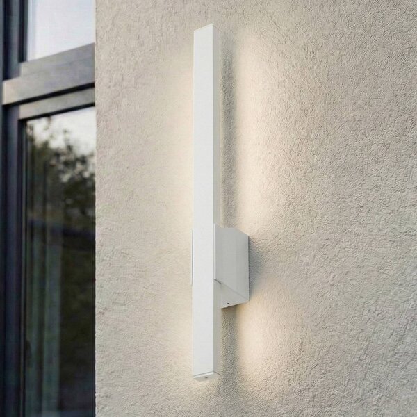 Applique da esterni a LED Sakari Lindby, Bianco / Opale, Alluminio, Moderno, Applique LED da esterni
