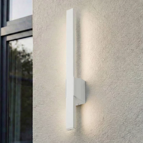 Applique da esterni a LED Sakari Lindby, Bianco / Opale, Alluminio, Moderno, Applique LED da esterni