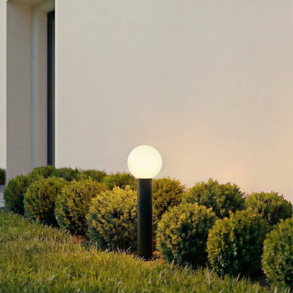 Lampione da giardino Dangan Lindby, dimmerabile, Bianco / Opale, Vetro, Moderno, Lampada da esterni