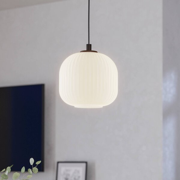 EGLO Lampada a sospensione in vetro Mantunalle, dimmerabile, Bianco / Opale, Soggiorno / Sala da pranzo, Vetro, Scandinavo, Lampada a sospensione