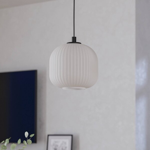 EGLO Lampada a sospensione in vetro Mantunalle, dimmerabile, Bianco / Opale, Soggiorno / Sala da pranzo, Vetro, Scandinavo, Lampada a sospensione