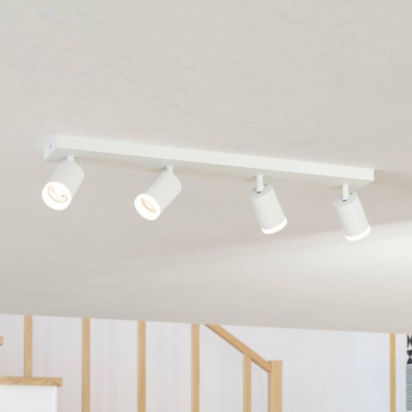EGLO connect Faretto LED Smart Melitello-Z, a 4 luci, bianco dimmerabile, Bianco / Opale, Soggiorno / Sala da pranzo, Alluminio, Moderno
