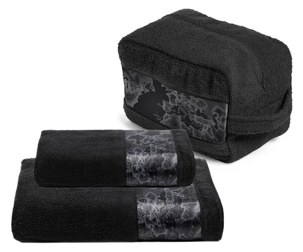 Asciugamano Con Ospite In Cotone Geo Black Standard Alviero Martini 1A Classe Geo Caleffi