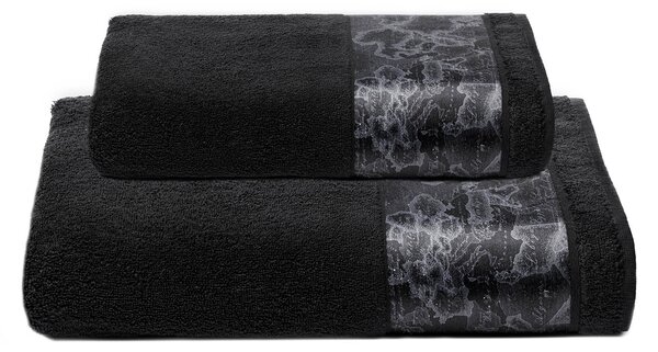 Asciugamano Con Ospite In Cotone Geo Black Standard Alviero Martini 1A Classe Geo Caleffi