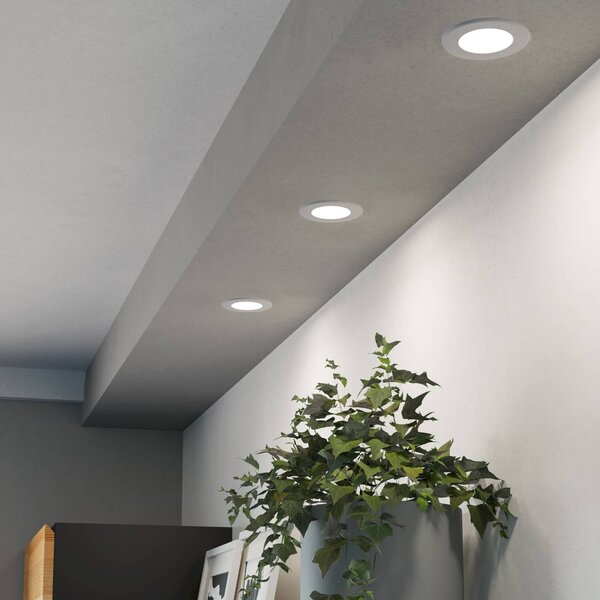 EGLO connect Luci LED da incasso Fueva 6-Z, bianco, set 3 dimmerabile, Bianco / Opale, Soggiorno / Sala da pranzo, Plastica, Moderno