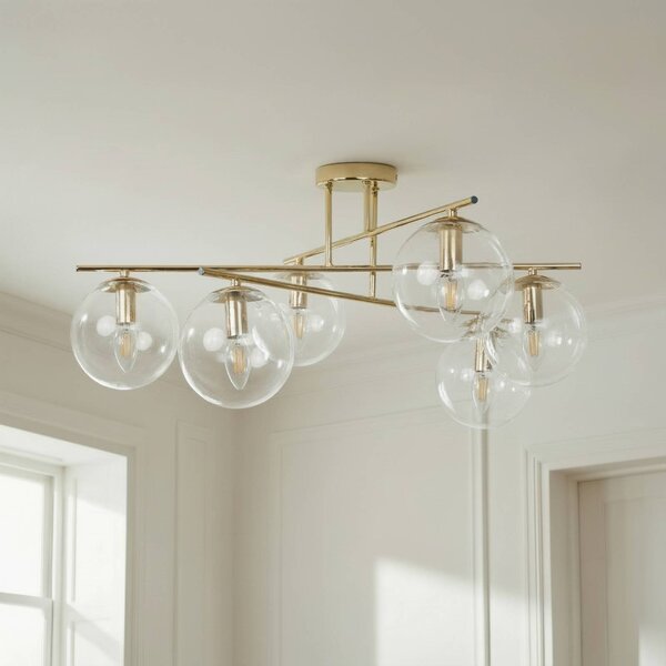 Plafoniera soffitto Zoe Domiluce, dimmerabile, Ottone / Oro, Soggiorno / Sala da pranzo, Metallo, Plafoniera