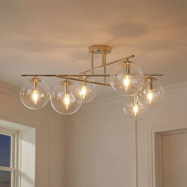 Plafoniera soffitto Zoe Domiluce, dimmerabile, Ottone / Oro, Soggiorno / Sala da pranzo, Metallo, Plafoniera