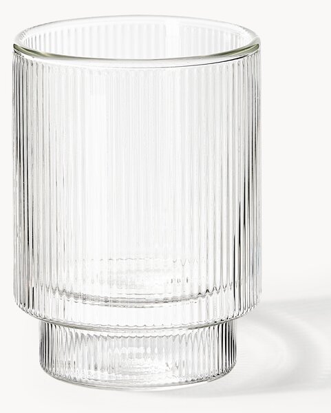 Set di 2 bicchieri a doppia parete in vetro soffiato Ripple, 220 ml