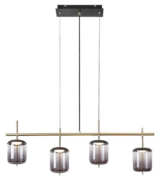 Lampada a sospensione Delice LED 24W nero, bronzo, vetro fumé LED