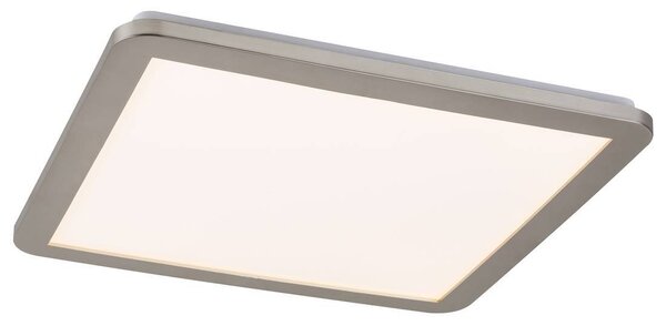 Plafoniera LED quadrata Jeremy bianco-argento 24 W, bianco caldo, 1500 lm, metallo, dimensioni: 2,5 x 40 x 40 cm, IP44, Rabalux