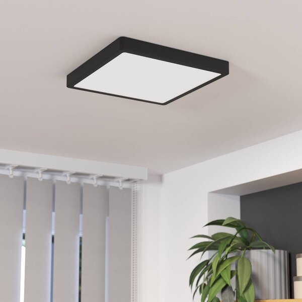 EGLO Plafoniera a LED Fueva 5, Nero, Bagno, Metallo, Moderno, Plafoniera LED