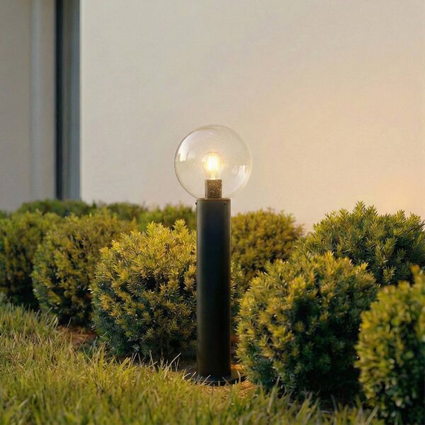 Lampione da giardino Dangan Lindby, dimmerabile, Chiaro / Trasparente, Vetro, Moderno, Lampada da esterni