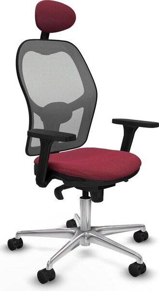 Sedia da ufficio con poggiatesta Jorquera Piqueras y Crespo 3D086N1 Rosso granato