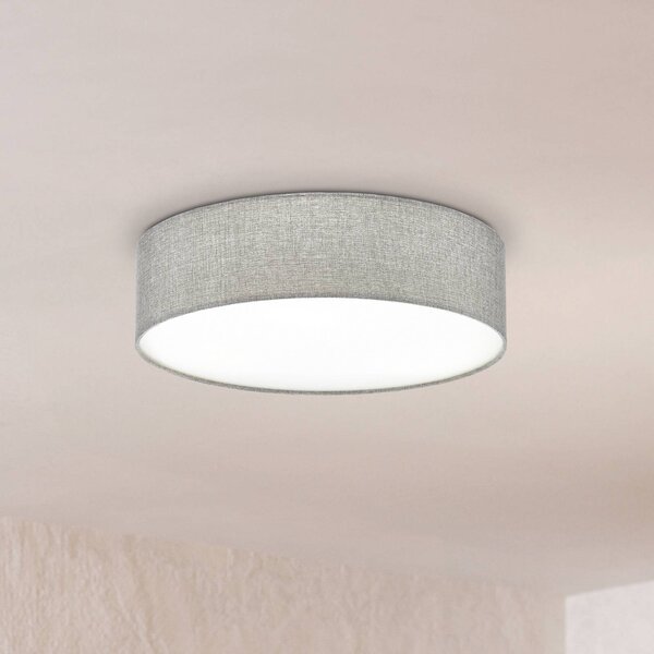 EGLO Plafoniera soffitto Pasteri, dimmerabile, Alluminio / Grigio / Zincato, Soggiorno / Sala da pranzo, Tessuto / Stoffa / Seta, Moderno, Plafoniera