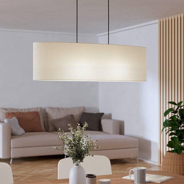 EGLO Lampada a sospensione Febres, dimmerabile, Bianco / Opale, Soggiorno / Sala da pranzo, Tessuto / Stoffa / Seta, Moderno, Lampada a sospensione