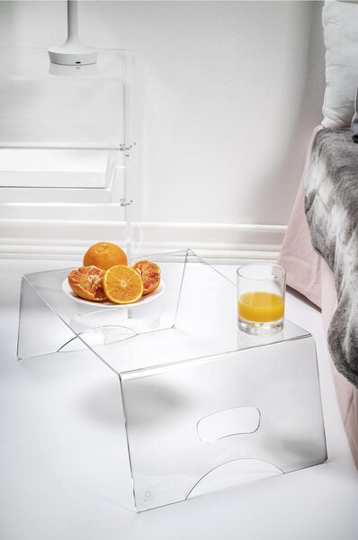Vassoio da letto SERVING in plexiglass Dimensioni 54x33x h20 cm Multiuso in Plexiglass Colore trasparente