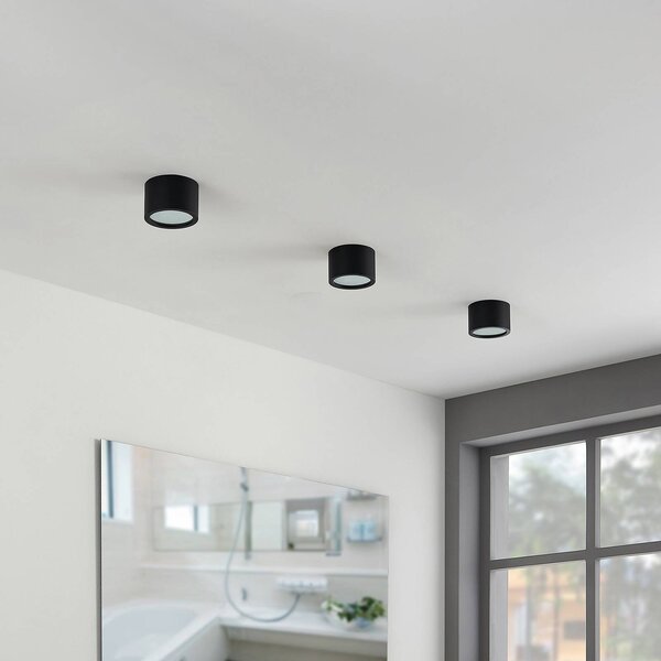 Arcchio faretto Nieva, GX53, nero, rotondo, Ø 10cm, metallo Nieva Arcchio, dimmerabile, Nero, Corridoio, Alluminio, Moderno, Downlight