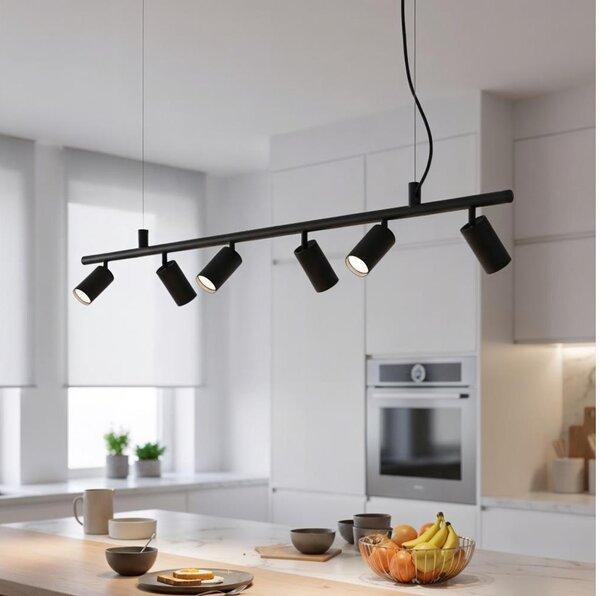 Ideal Lux - Lampadario LED a sospensione con filo DYNAMITE 6xGU10/7W/230V nero