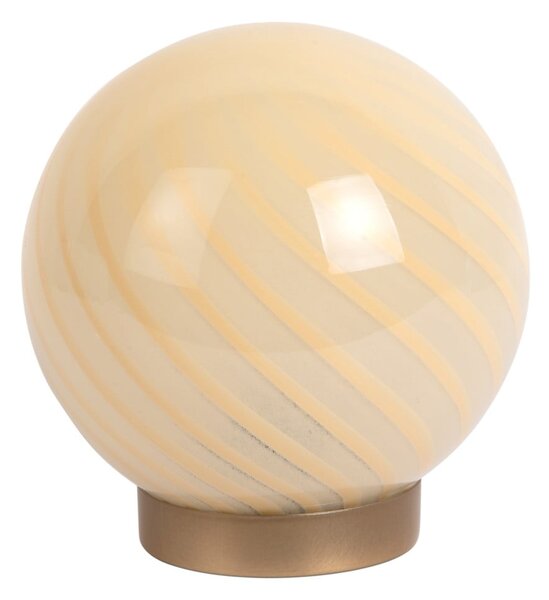 Lampada da tavolo giallo chiaro con paralume in vetro (altezza totale 17 cm) Summer Globe – Leitmotiv
