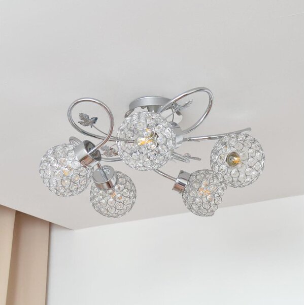Lampadario a plafone SOPHIA 5xE27/15W/230V cromo lucido/limpido