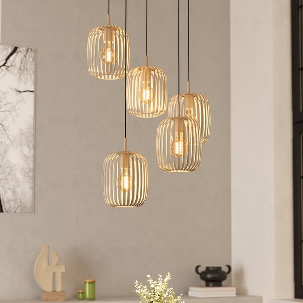 EGLO Lampada a sospensione Romazzina, dimmerabile, Crema / Ambra, Soggiorno / Sala da pranzo, Metallo, Moderno, Lampada a sospensione