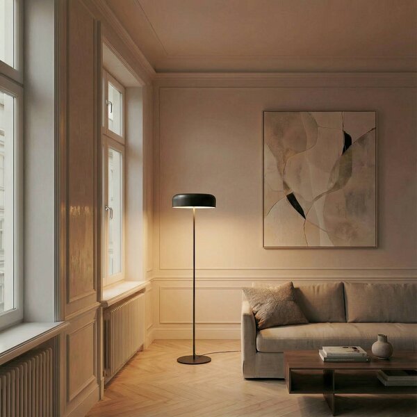 Lampada da terra Edion Lindby, Nero, Soggiorno / Sala da pranzo, Metallo, Moderno, Lampada da terra