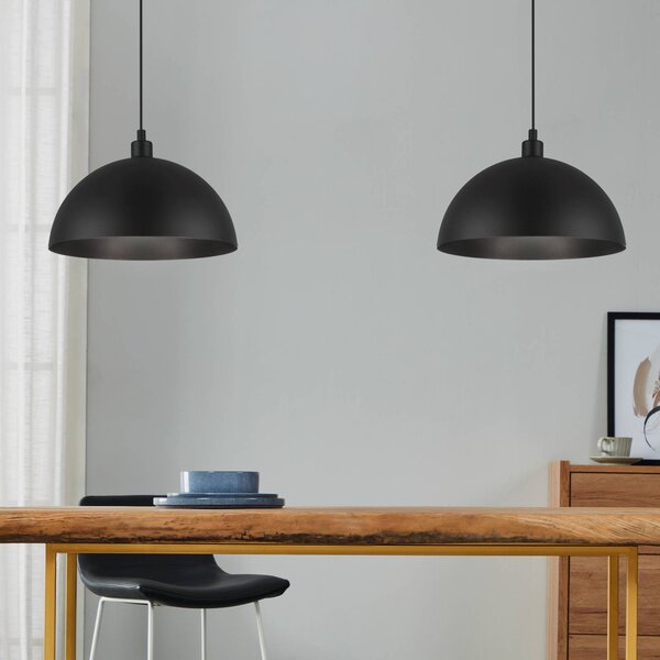 EGLO Lampada a sospensione Winkworth, dimmerabile, Nero, Soggiorno / Sala da pranzo, Metallo, Lampada a sospensione
