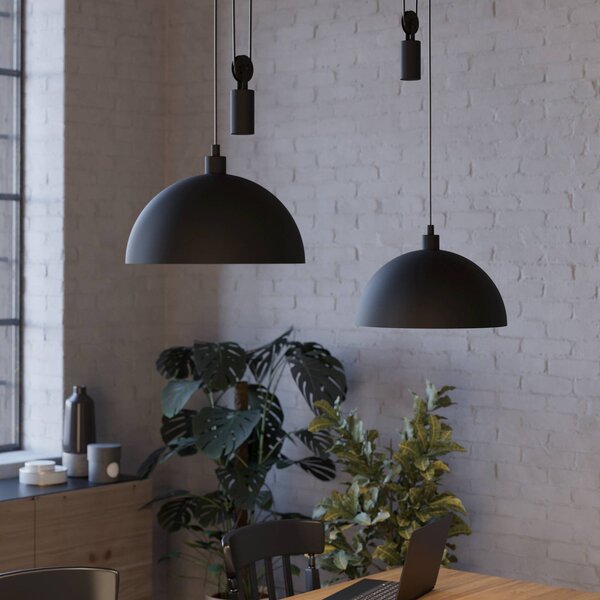 EGLO Lampada a sospensione Winkworth, dimmerabile, Nero, Soggiorno / Sala da pranzo, Metallo, Lampada a sospensione