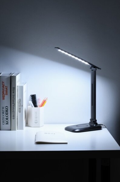 Immax 09106L - Lampada da tavolo LED dimmerabile con ricarica wireless QI LUMI LED/7W/230V nera