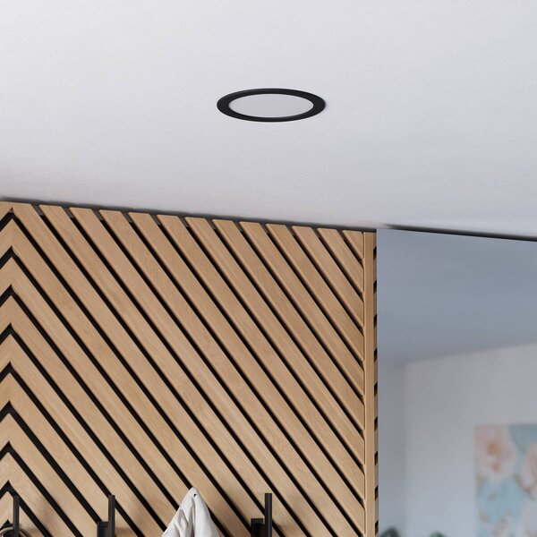EGLO connect Smart-LED-Lampada da incasso Fueva 6-Z, nero, Ø16cm dimmerabile, Nero, Soggiorno / Sala da pranzo, Plastica, Moderno