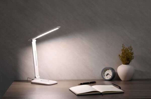 Immax 09107L - Lampada da tavolo LED dimmerabile con ricarica wireless QI LUMI LED/7W/230V bianco