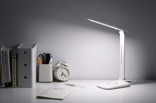 Immax 09107L - Lampada da tavolo LED dimmerabile con ricarica wireless QI LUMI LED/7W/230V bianco